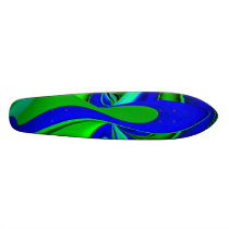 Abstract in green blue individuelle skateboards