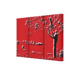Abstract Landscape with Trees in Red - Canvas Gallery Wrapped Canvas