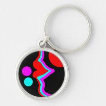 abstract lips design in red,turquoise and lilac. keychain