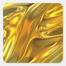 Abstract Liquid Gold Square Stickers