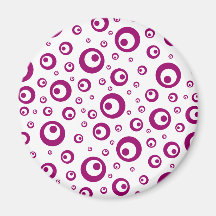 Abstract Magenta Polka Dots Fridge Magnet