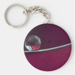 Abstract Marble on metal rim Keychain
