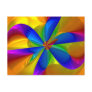Abstract Metallic Flower Rainbow Color Swirl Postcards
