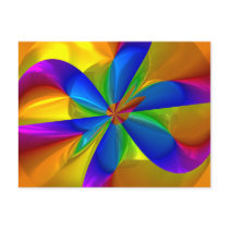 Abstract Metallic Flower Rainbow Colour Swirl