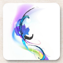 Abstract Morning Glory Paint Splatters Coaster