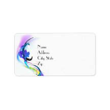 Abstract Morning Glory Paint Splatters Address Labels