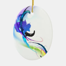 Abstract Morning Glory Paint Splatters Ornament