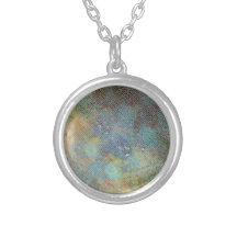 Abstract mosiac universe personalized necklace