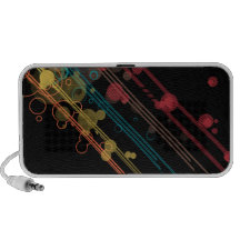 Abstract Neon Lights and Circles Notebook Speakers