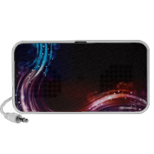 Abstract neon spectrum light effect notebook speakers