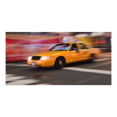 Abstract NYC Taxi Personalized Photo Card by graficallyminded