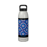 Abstract Octagons in Blue Reusable Water Bottle