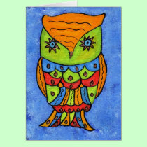Abstract Owl Notecard cards