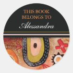 Abstract Painting Bookplate Stickers stickers