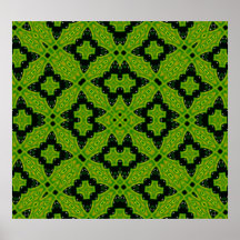 Abstract Pattern 23 green black Posters