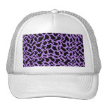 Abstract Pattern in Black and Purple. hats
