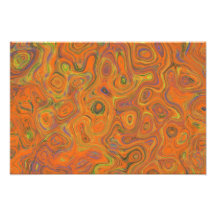 Abstract Pattern in Orange, Purple and Green Swirl Photo Art