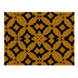 Abstract Pattern Orange black Postcards