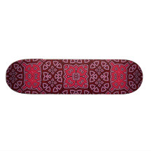 Abstract Pattern red Skate Deck