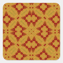 Abstract Pattern yellow and red Square Sticker