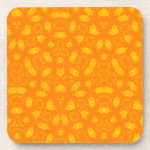 Abstract Pattern yellow orange Coasters