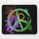 ABSTRACT PEACE SIGN MOUSE PADS