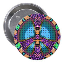 Abstract Peace Sign Pinback Buttons