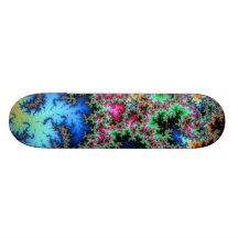 Abstract Peacock Feathers - colourful fractal art Skate Boards