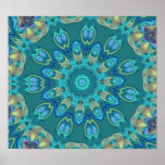 Abstract Peacock Feathers Poster