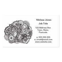 Abstract pen and ink doodle business cards