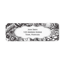 Abstract pen and ink doodle labels