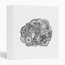 Abstract pen and ink doodle vinyl binder