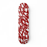 Abstract Petals - White on Maroon Skateboard Deck