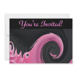 Abstract Pink Curl Personalized Invitation