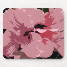 Abstract Pink Hibiscus Flowers Mousepads