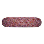 Abstract Postage stamps and magnifiers Skate Boards