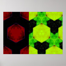 Abstract Poster Print - Hexes - Digital Abstract