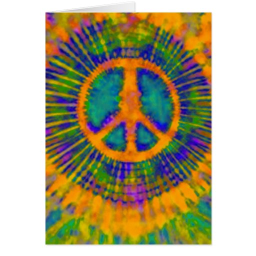 Abstract Psychedelic Tie-Dye Peace Sign Cards