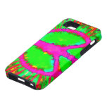 Abstract Psychedelic Tie-Dye Peace Sign iPhone 5 Covers