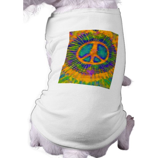 Abstract Psychedelic Tie-Dye Peace Sign Dog Shirt