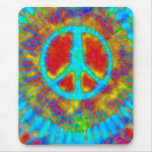 Abstract Psychedelic Tie-Dye Peace Sign Mouse Pads