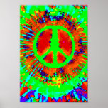 Abstract Psychedelic Tie-Dye Peace Sign Print