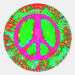 Abstract Psychedelic Tie-Dye Peace Sign Sticker