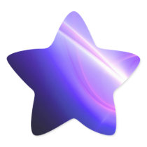 Abstract Purple and Blue Fractal Art Star Stickers