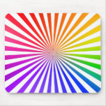 Abstract Radial Lines: Rainbow Mousepad