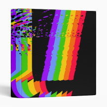 Abstract Rainbow Design 3 Ring Binders