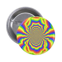 Abstract rainbow kaleidoscope button