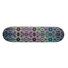 Abstract Rainbow Mandala Fractal Custom Skate Board