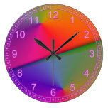 Abstract Rainbow Origami – Indigo & Magenta Swirls Clock