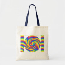 Abstract rainbow tote canvas bag
